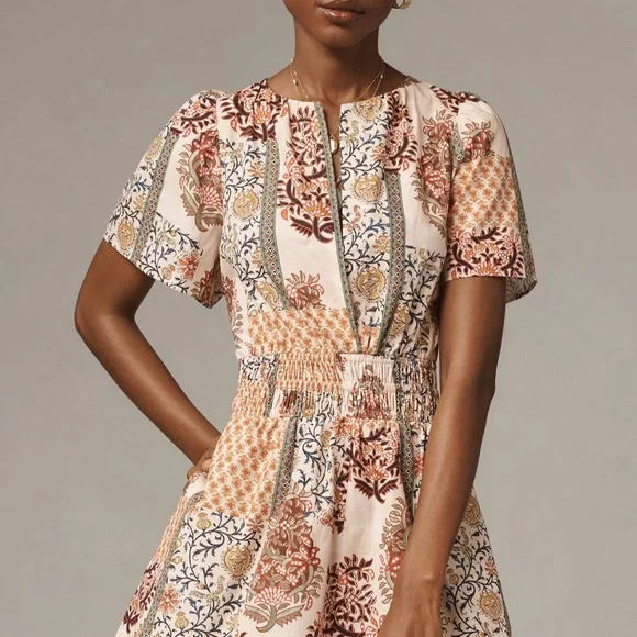 Anthropologie Somerset Poplin Romper in Orange - Picture 1 of 9